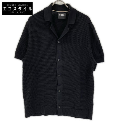 BOSS ボス 25年 10272148 ブラック C-アイコニック 開襟ニットカーディガン トップス