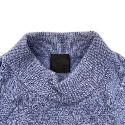 LANVIN Lanvin 25AW 258909 KN951 blue wool cashmere SEMNOZ mock-neck knit top