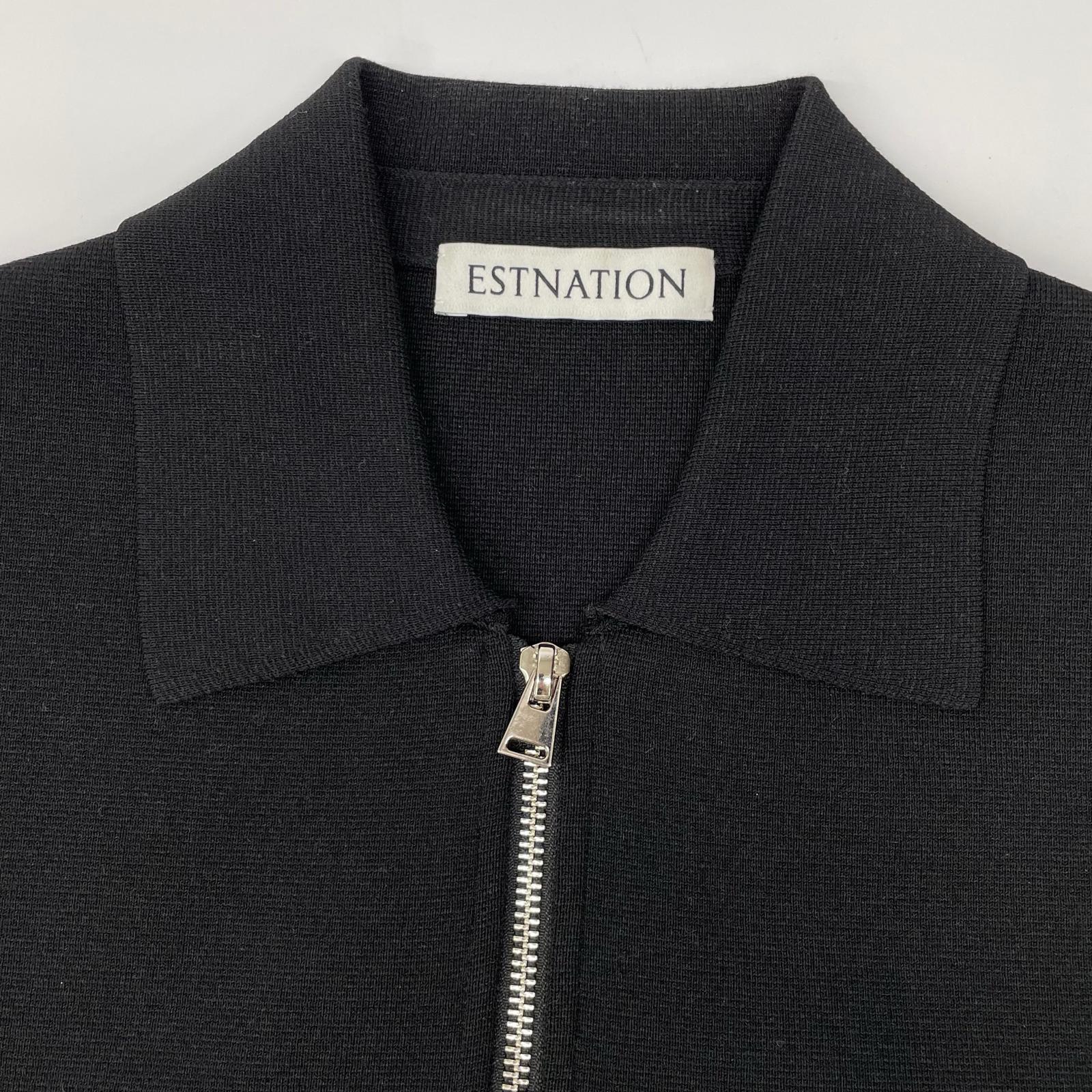 ESTNATION エストネーション 61-234-05-120021 ブラック ミラノリブ シャツブルゾン ジャケット