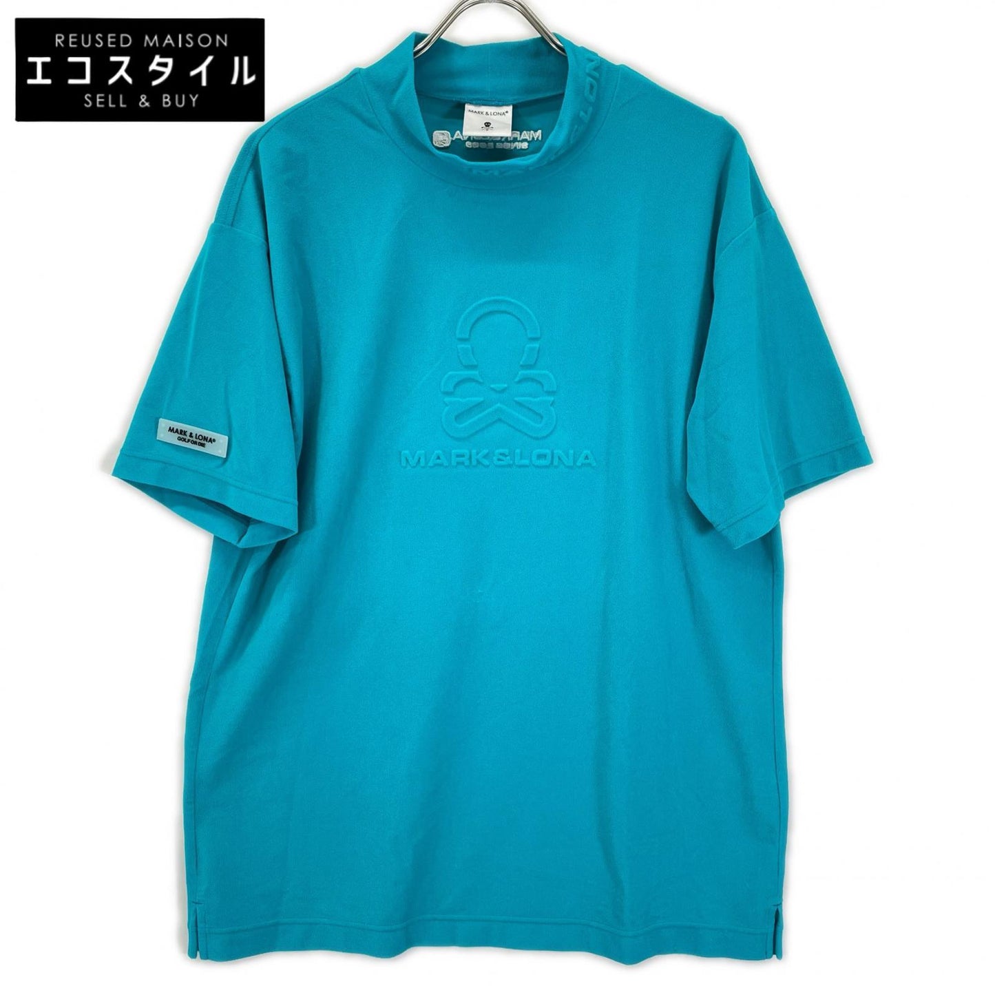 MARK&LONA マークアンドロナ 25年 MLM-5A-AA09 ブルー Ever ECONYL Mock Neck Tee トップス
