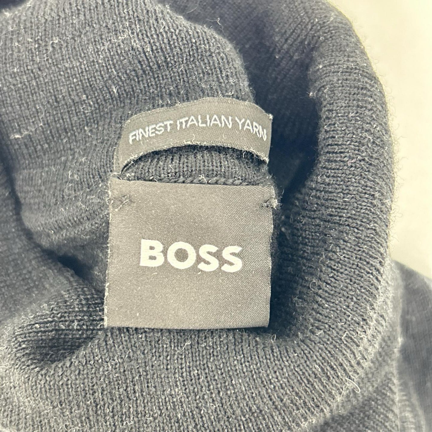 BOSS ボス 10241489 ブラック ウール ハイネック セーター トップス