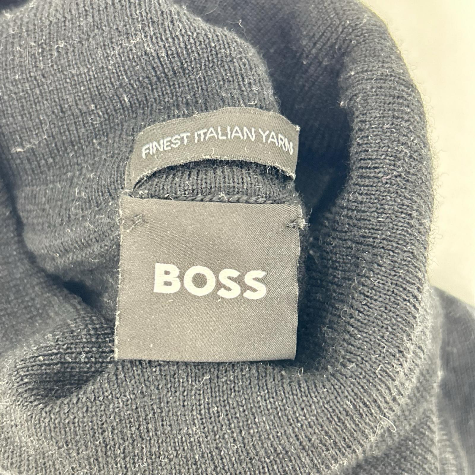 BOSS ボス 10241489 ブラック ウール ハイネック セーター トップス