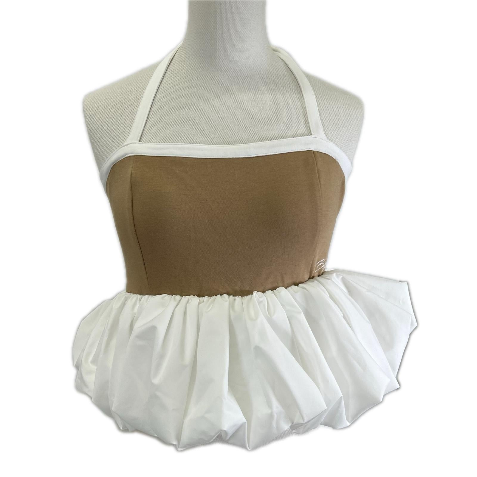 Bibiy ビビィ B60-TS161 ホワイト×ベージュ WINNIE BALLOON TOP トップス