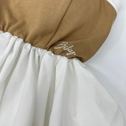 Bibiy ビビィ B60-TS161 ホワイト×ベージュ WINNIE BALLOON TOP トップス