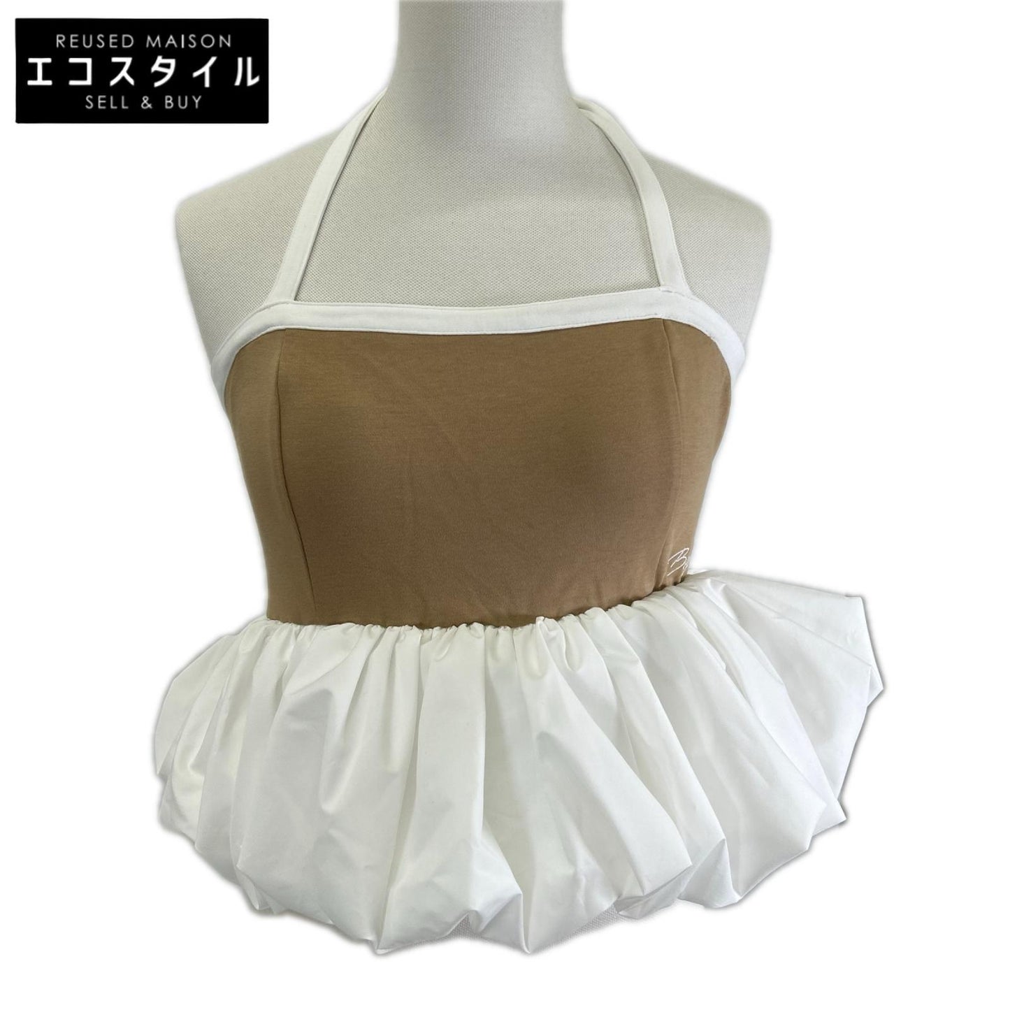 Bibiy ビビィ B60-TS161 ホワイト×ベージュ WINNIE BALLOON TOP トップス