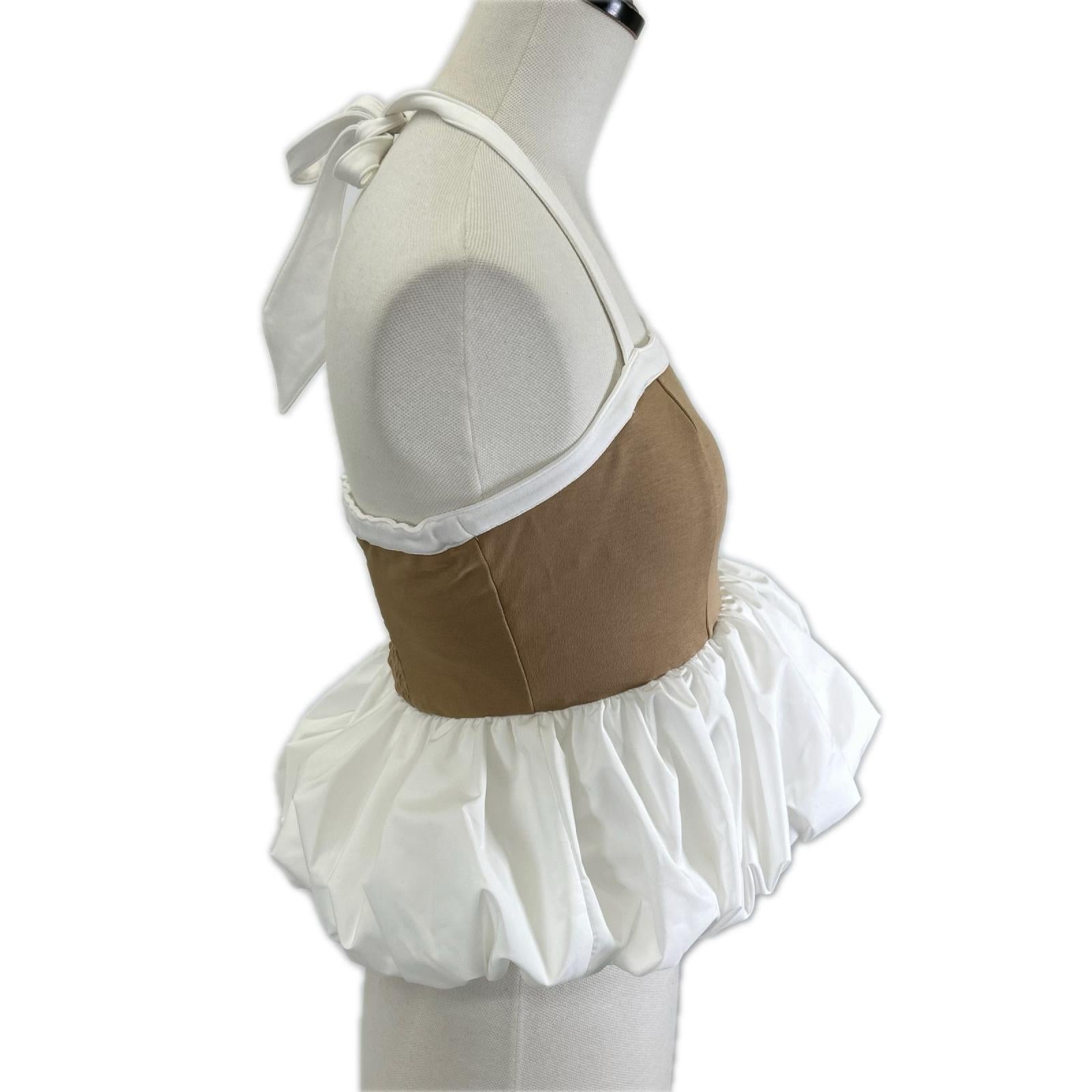 Bibiy ビビィ B60-TS161 ホワイト×ベージュ WINNIE BALLOON TOP トップス