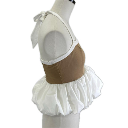 Bibiy ビビィ B60-TS161 ホワイト×ベージュ WINNIE BALLOON TOP トップス