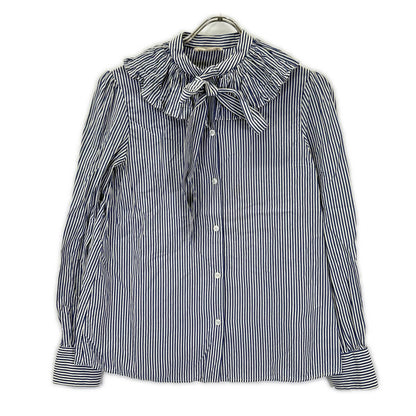 CELINE Celine 2B233110I striped silk bow-tie frill shirt top
