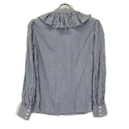 CELINE Celine 2B233110I striped silk bow-tie frill shirt top