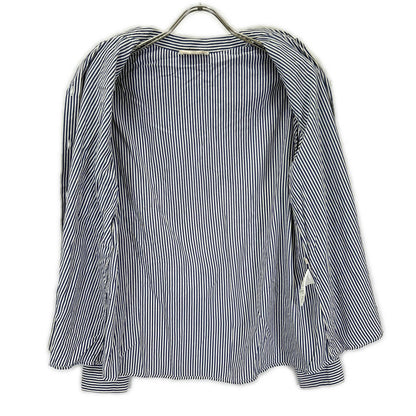 CELINE Celine 2B233110I striped silk bow-tie frill shirt top