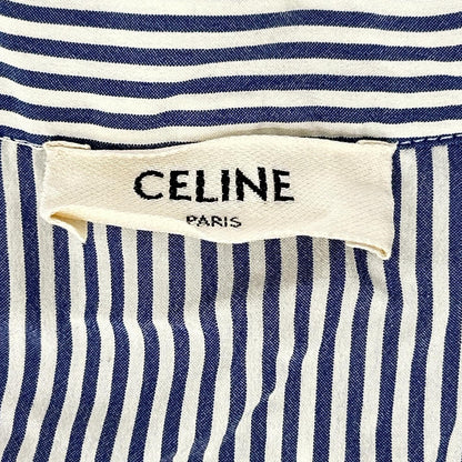 CELINE Celine 2B233110I striped silk bow-tie frill shirt top