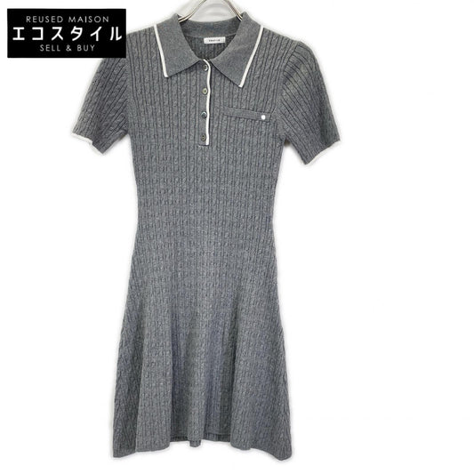 FRAY I.D フレイアイディー FWNO254297 グレー 25SS ポロカラーケーブルニットミニワンピース ワンピース