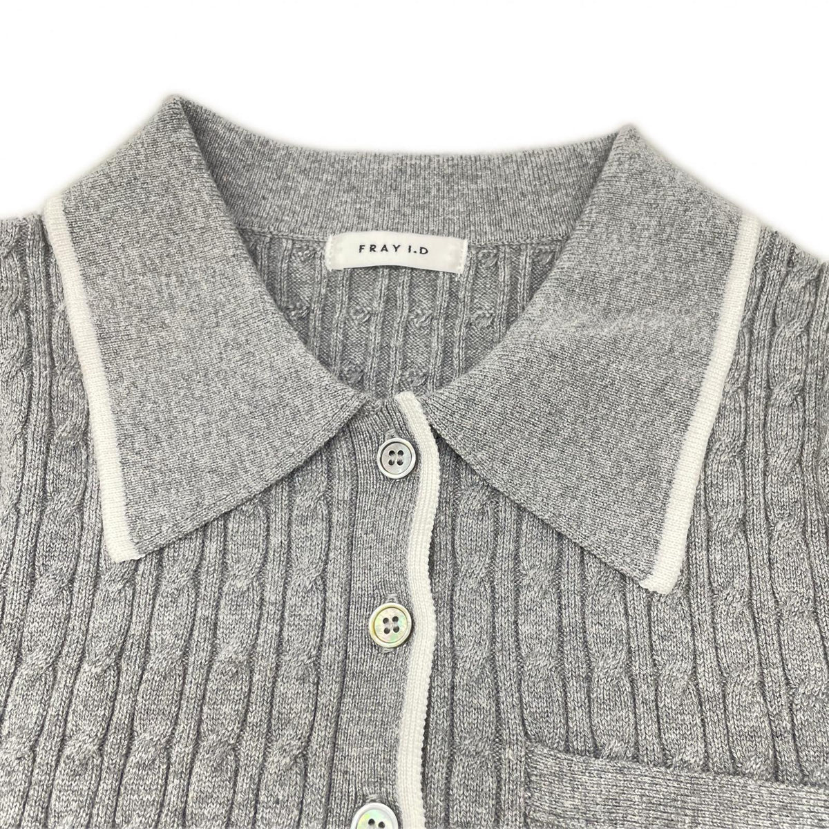 FRAY I.D Fray I.D FWNO254297 gray 25SS polo-collar cable-knit mini dress dress
