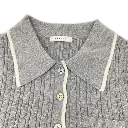 FRAY I.D Fray I.D FWNO254297 gray 25SS polo-collar cable-knit mini dress dress