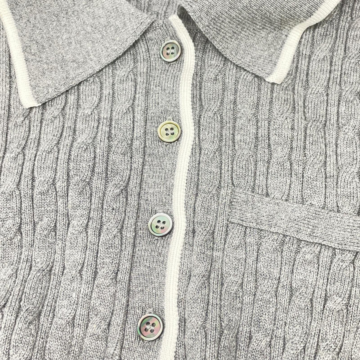 FRAY I.D Fray I.D FWNO254297 gray 25SS polo-collar cable-knit mini dress dress