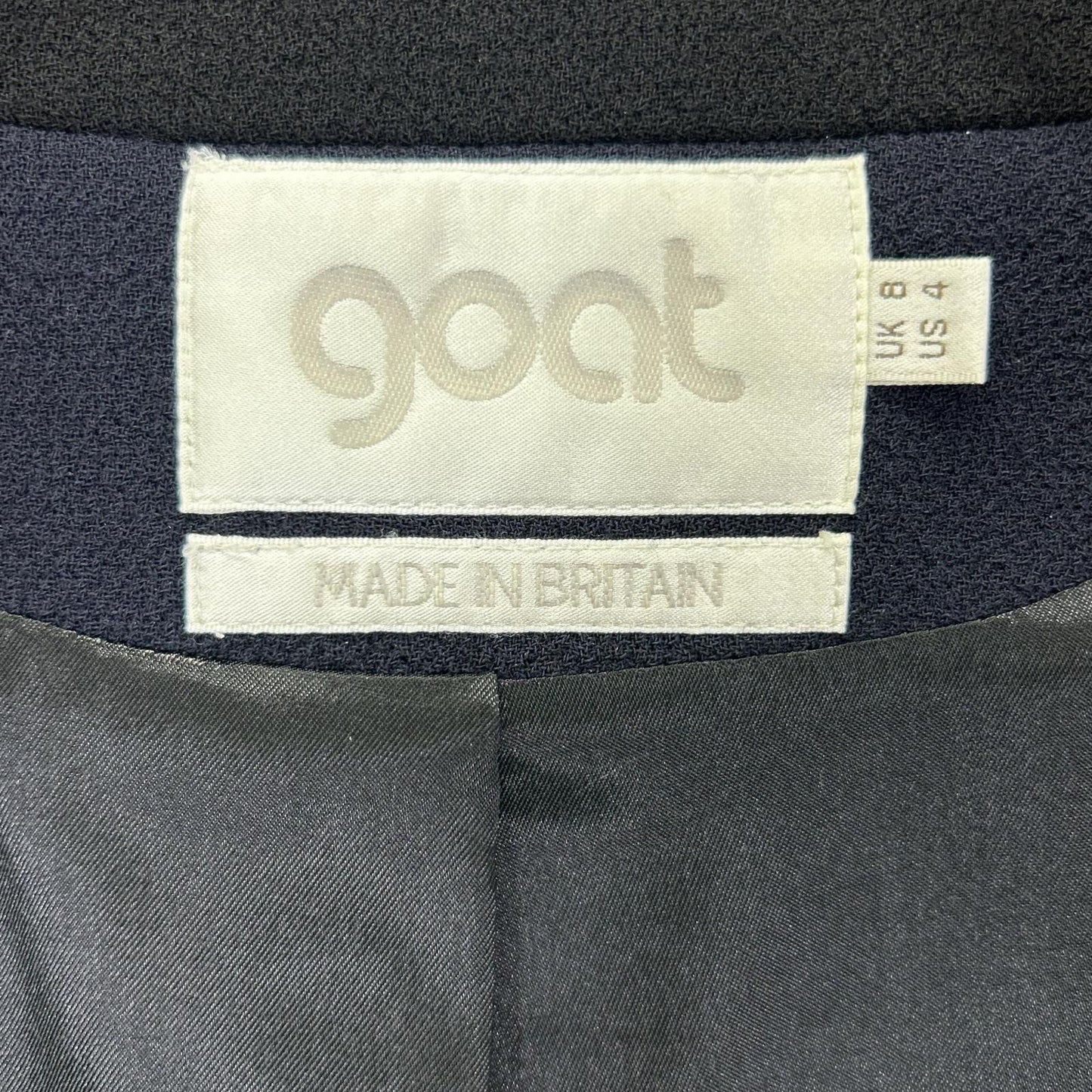 goat ゴート ネイビー バイカラー ウール ノーカラーコート コート