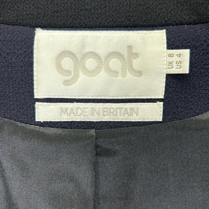goat ゴート ネイビー バイカラー ウール ノーカラーコート コート