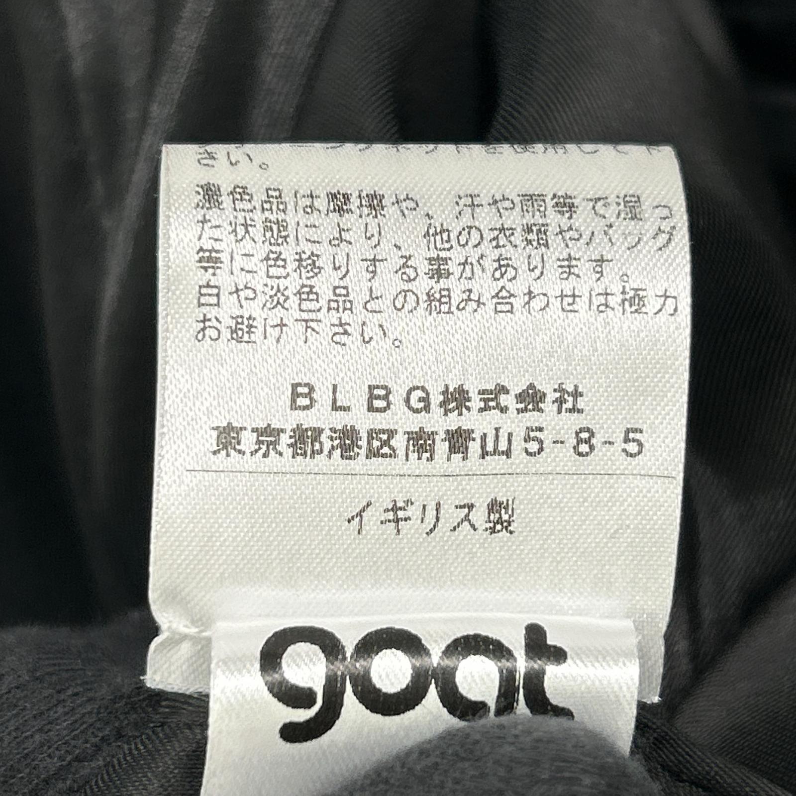 goat ゴート ネイビー バイカラー ウール ノーカラーコート コート