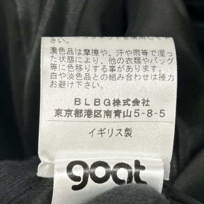 goat ゴート ネイビー バイカラー ウール ノーカラーコート コート
