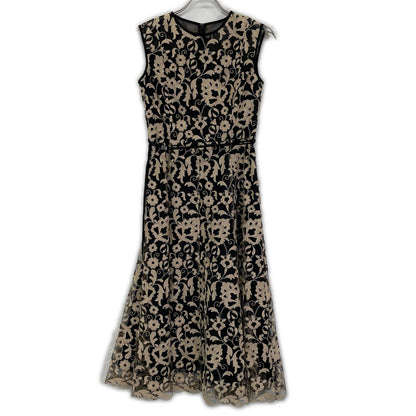 ANAYI Anayi 102327ー14-300ー11ー360 black × beige ANAYI Hop Flower lace flared dress dress