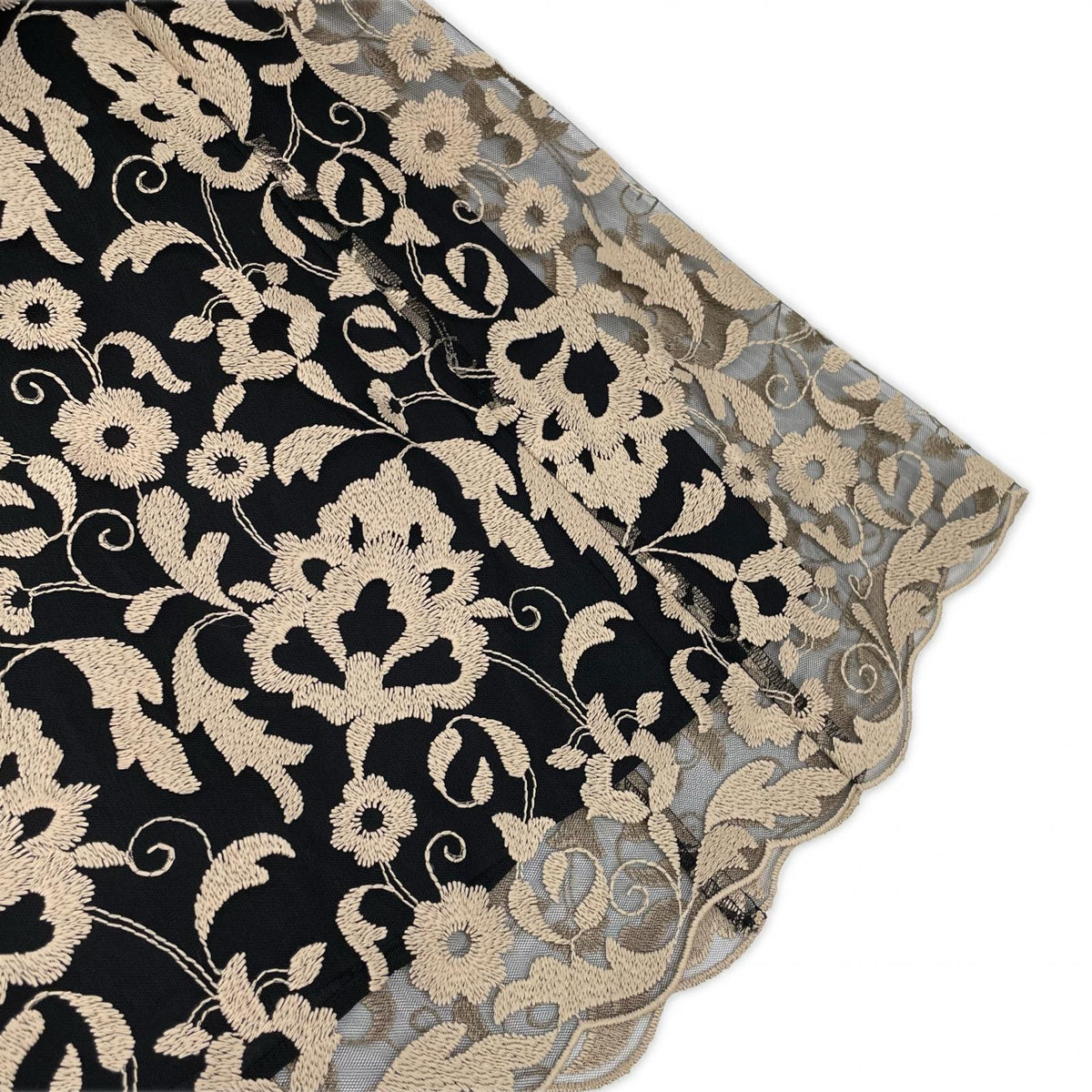 ANAYI Anayi 102327ー14-300ー11ー360 black × beige ANAYI Hop Flower lace flared dress dress