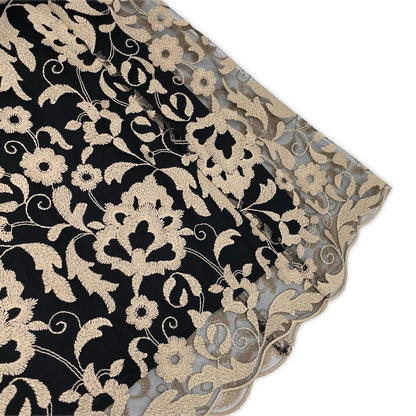 ANAYI Anayi 102327ー14-300ー11ー360 black × beige ANAYI Hop Flower lace flared dress dress