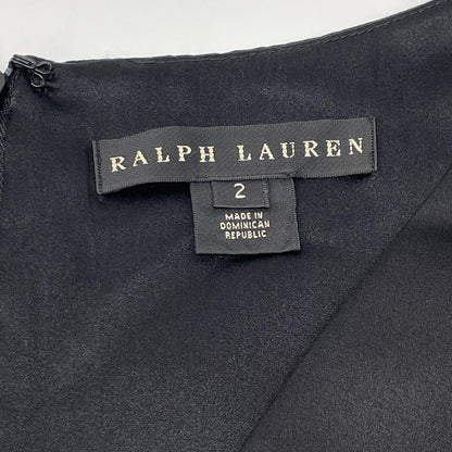 RALPHLAUREN ラルフローレン ブラック ノースリーブ ツイード 切り替えワンピース ワンピース