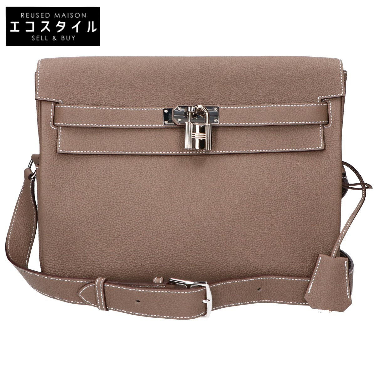 HERMES エルメス B刻印 トゴ エトゥープ メッセンジャーケリーGM ショルダーバッグ