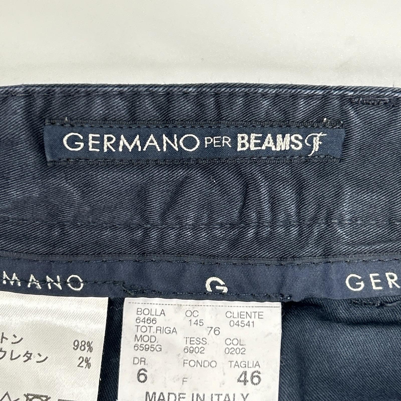 GERMANO ジェルマーノ 6595G ネイビー BEAMSF別注 コットンギャバジン 1プリーツショーツ ボトムス