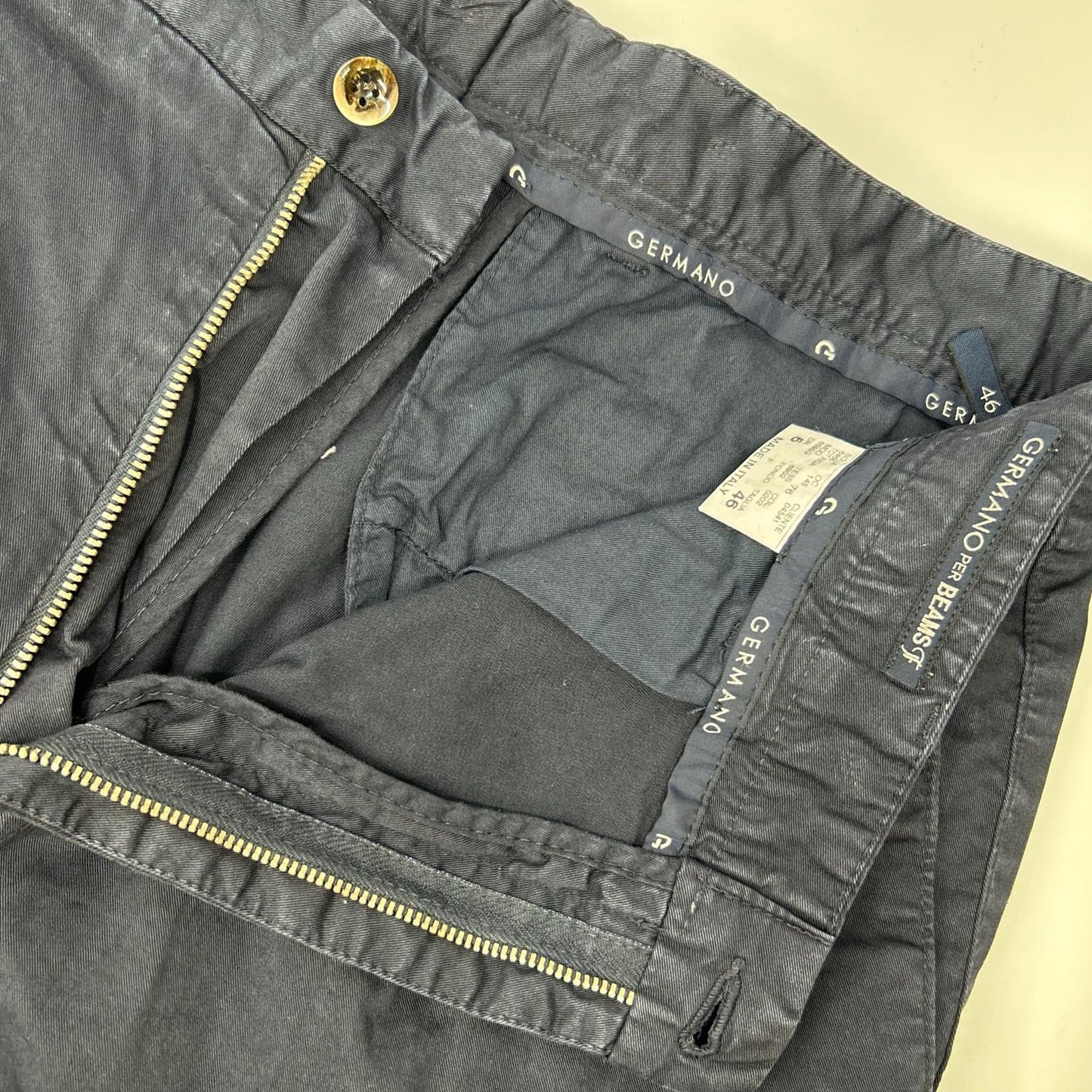 GERMANO ジェルマーノ 6595G ネイビー BEAMSF別注 コットンギャバジン 1プリーツショーツ ボトムス