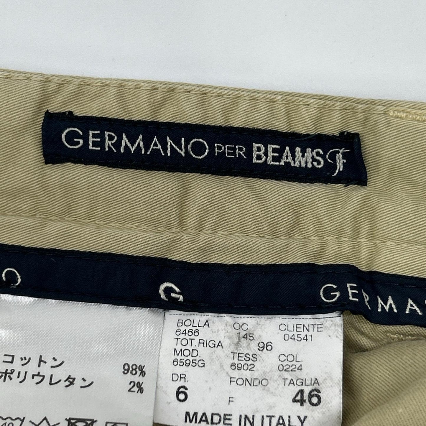 GERMANO ジェルマーノ 6595G ベージュ BEAMSF別注 コットンギャバジン 1プリーツショーツ ボトムス