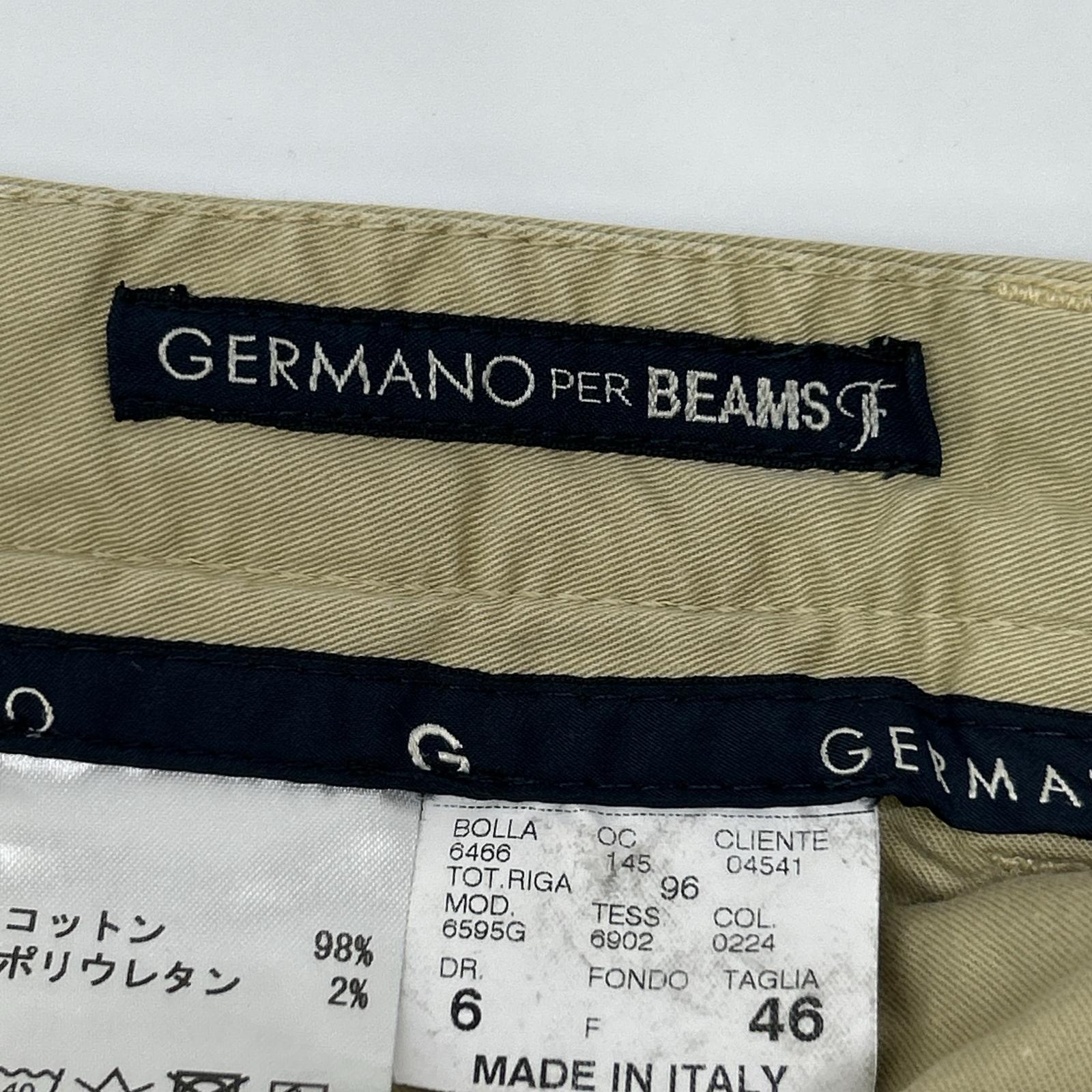 GERMANO ジェルマーノ 6595G ベージュ BEAMSF別注 コットンギャバジン 1プリーツショーツ ボトムス