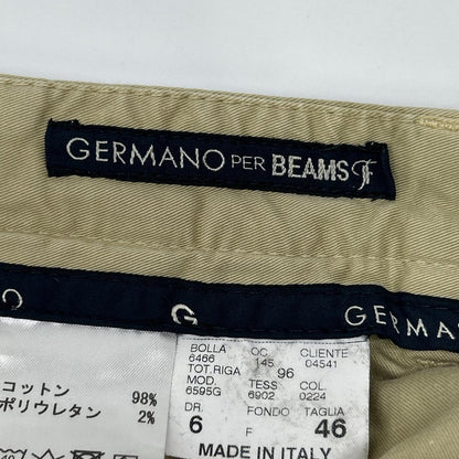GERMANO ジェルマーノ 6595G ベージュ BEAMSF別注 コットンギャバジン 1プリーツショーツ ボトムス