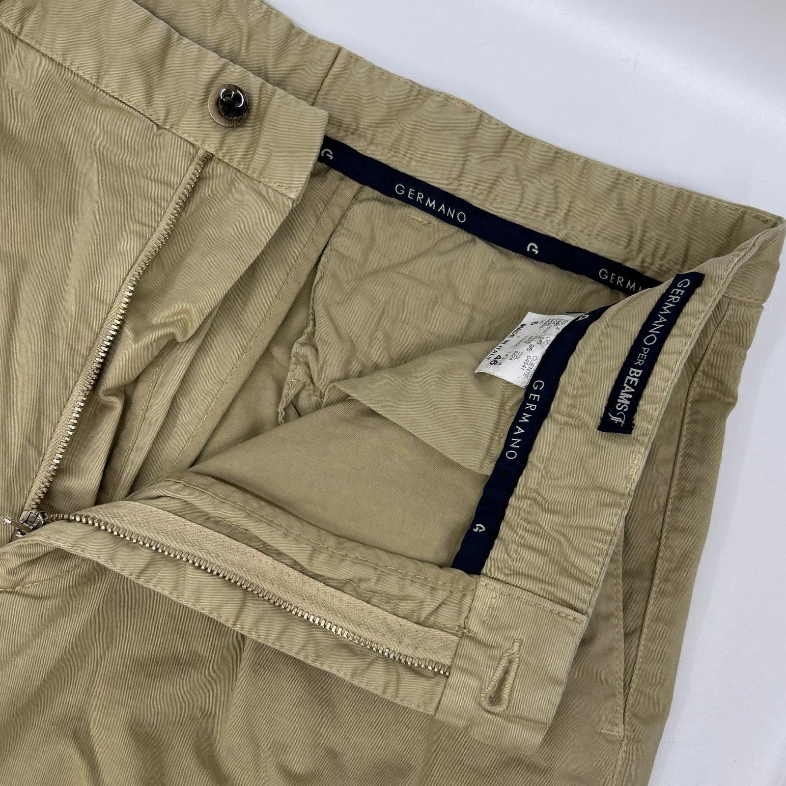GERMANO ジェルマーノ 6595G ベージュ BEAMSF別注 コットンギャバジン 1プリーツショーツ ボトムス