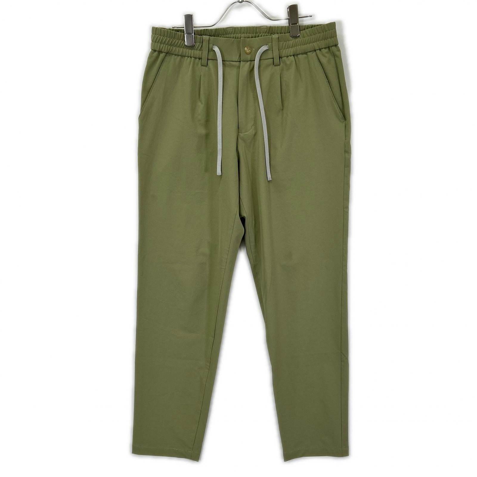 TRATTO トラット 31-7231211 グリーン ストレッチ ワンタック ワイドパンツ ボトムス