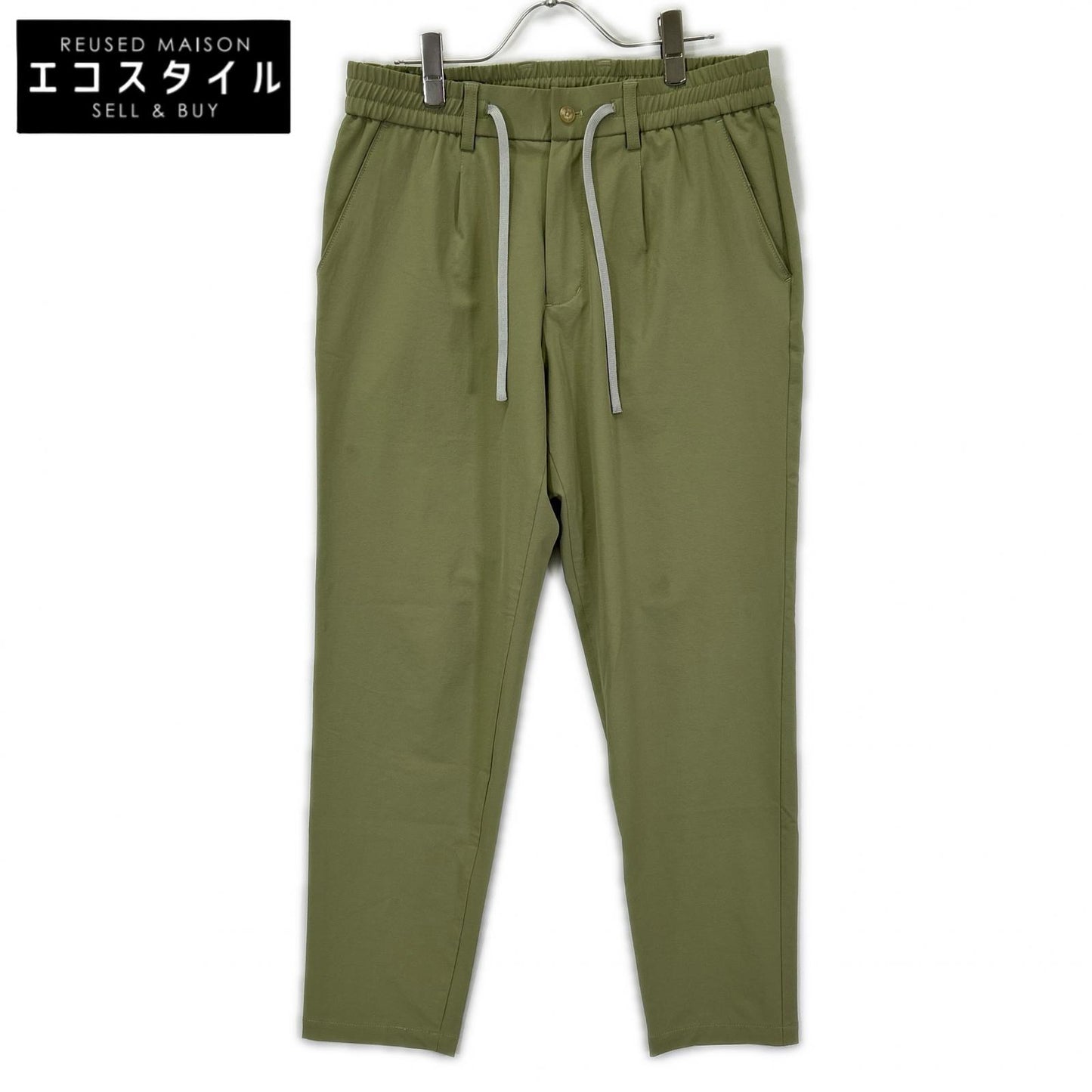 TRATTO トラット 31-7231211 グリーン ストレッチ ワンタック ワイドパンツ ボトムス