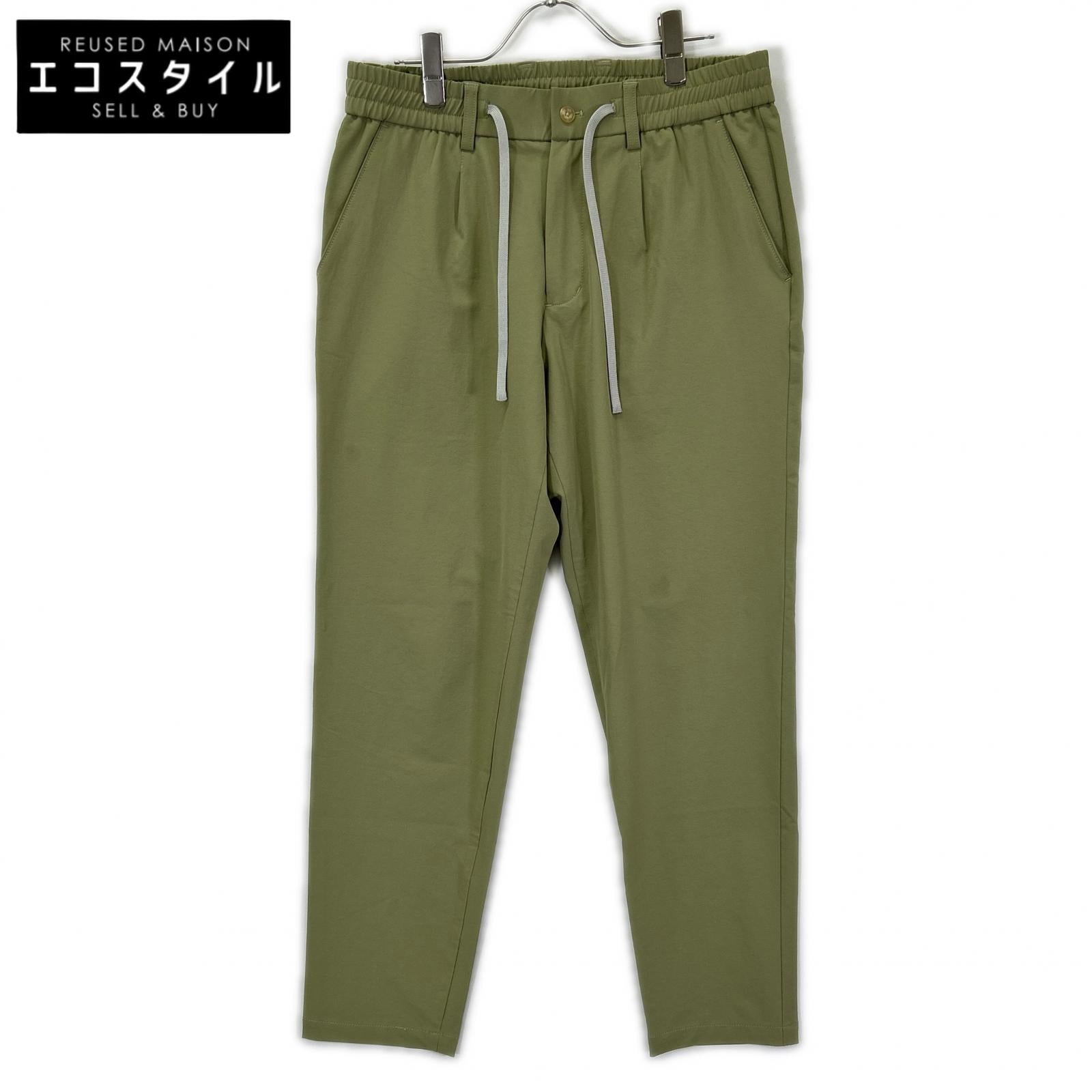 TRATTO トラット 31-7231211 グリーン ストレッチ ワンタック ワイドパンツ ボトムス