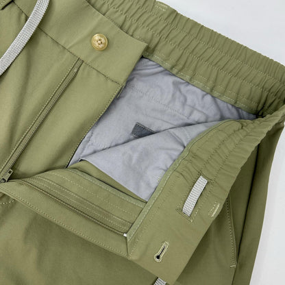 TRATTO トラット 31-7231211 グリーン ストレッチ ワンタック ワイドパンツ ボトムス