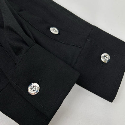 Bagutta バグッタ ブラック 10639 IVO GAL メタルボタン 2フラップポケット ウール混 シャツ トップス