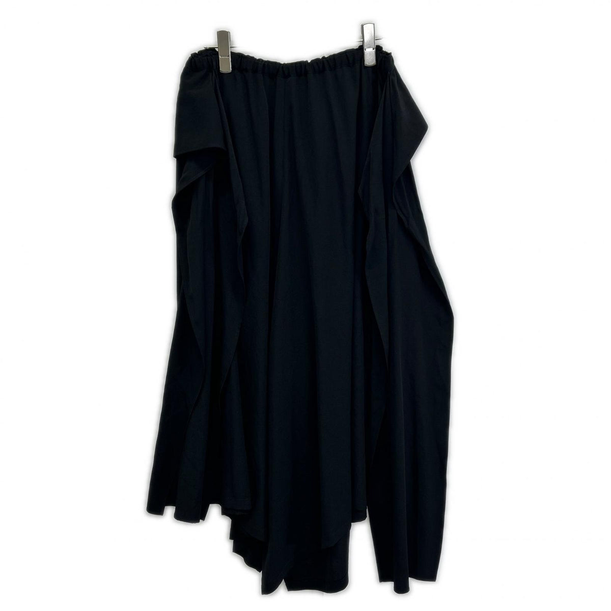 Y's ワイズ YN-P37-500 Black Front-Tightening Wide-Leg Pants Bottoms