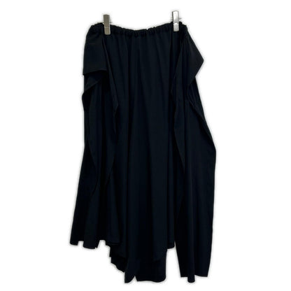 Y's ワイズ YN-P37-500 Black Front-Tightening Wide-Leg Pants Bottoms