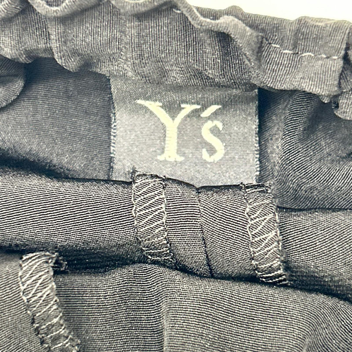 Y's ワイズ YN-P37-500 Black Front-Tightening Wide-Leg Pants Bottoms
