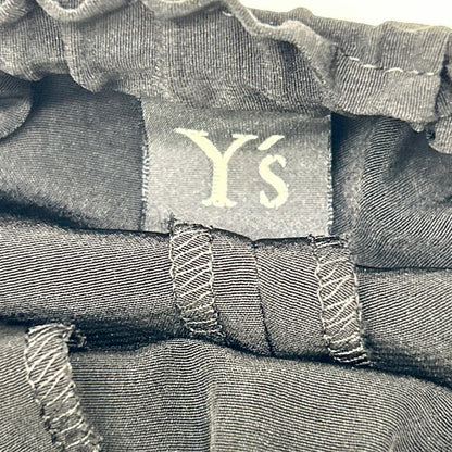 Y's ワイズ YN-P37-500 Black Front-Tightening Wide-Leg Pants Bottoms