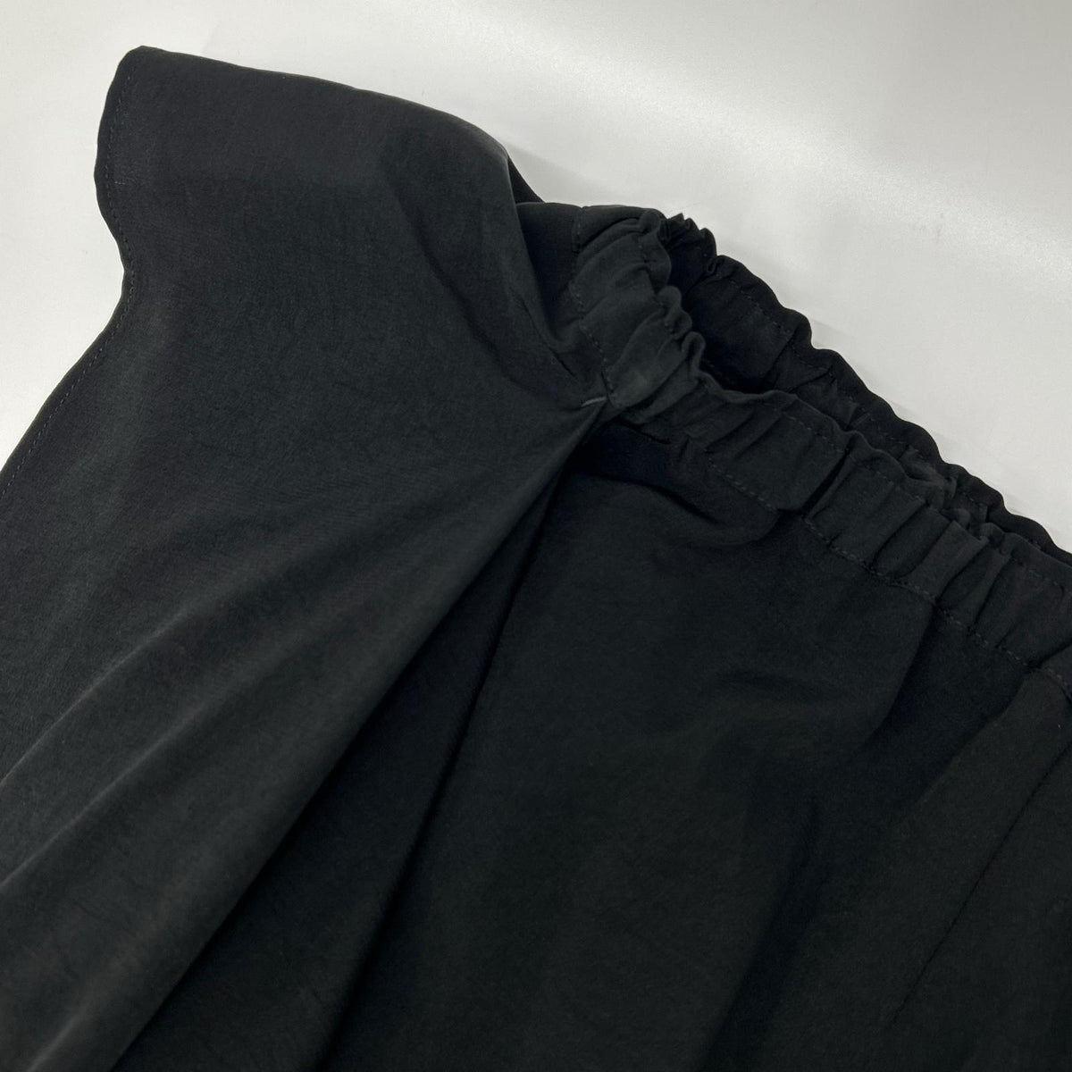 Y's ワイズ YN-P37-500 Black Front-Tightening Wide-Leg Pants Bottoms