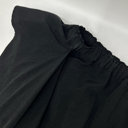 Y's ワイズ YN-P37-500 Black Front-Tightening Wide-Leg Pants Bottoms