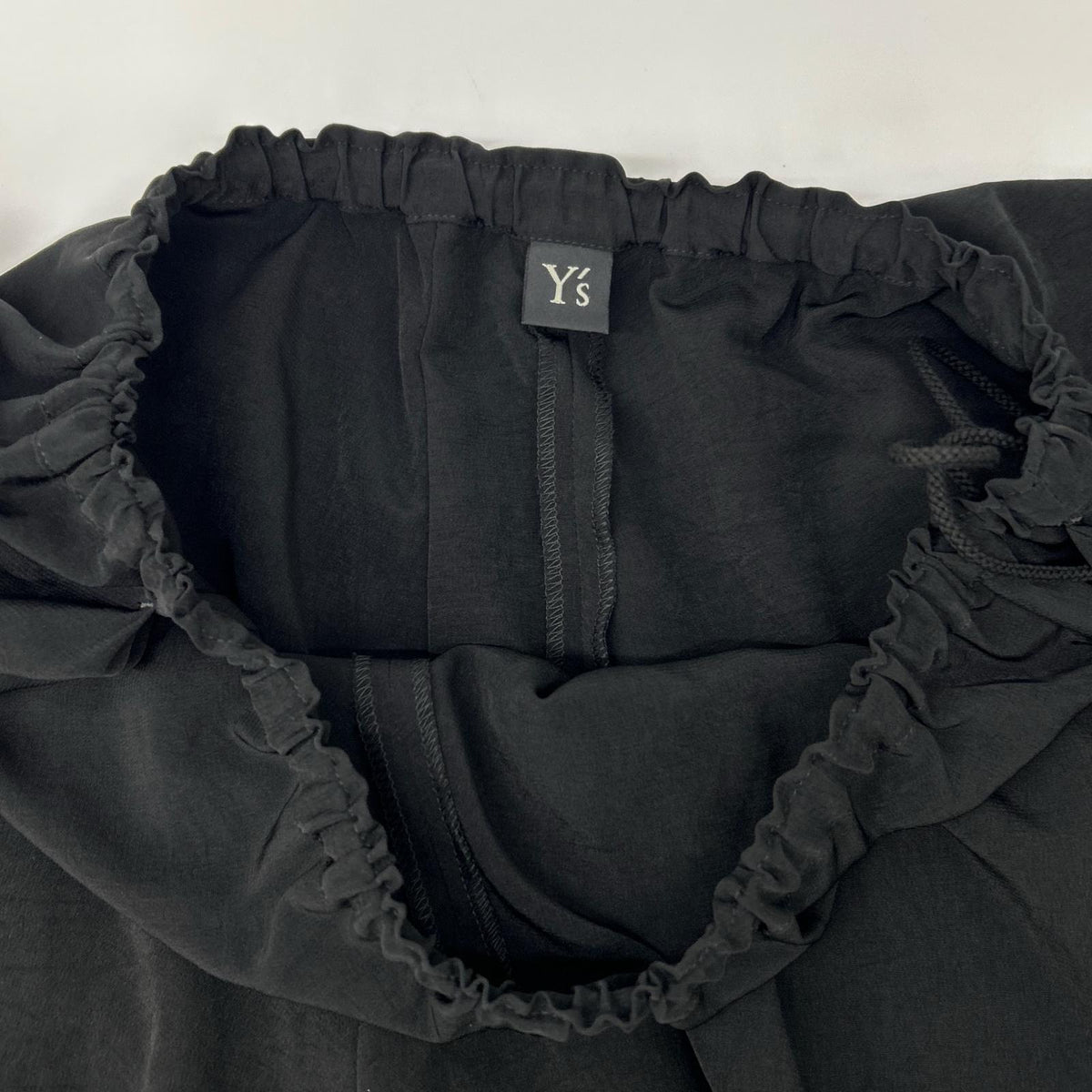 Y's ワイズ YN-P37-500 Black Front-Tightening Wide-Leg Pants Bottoms
