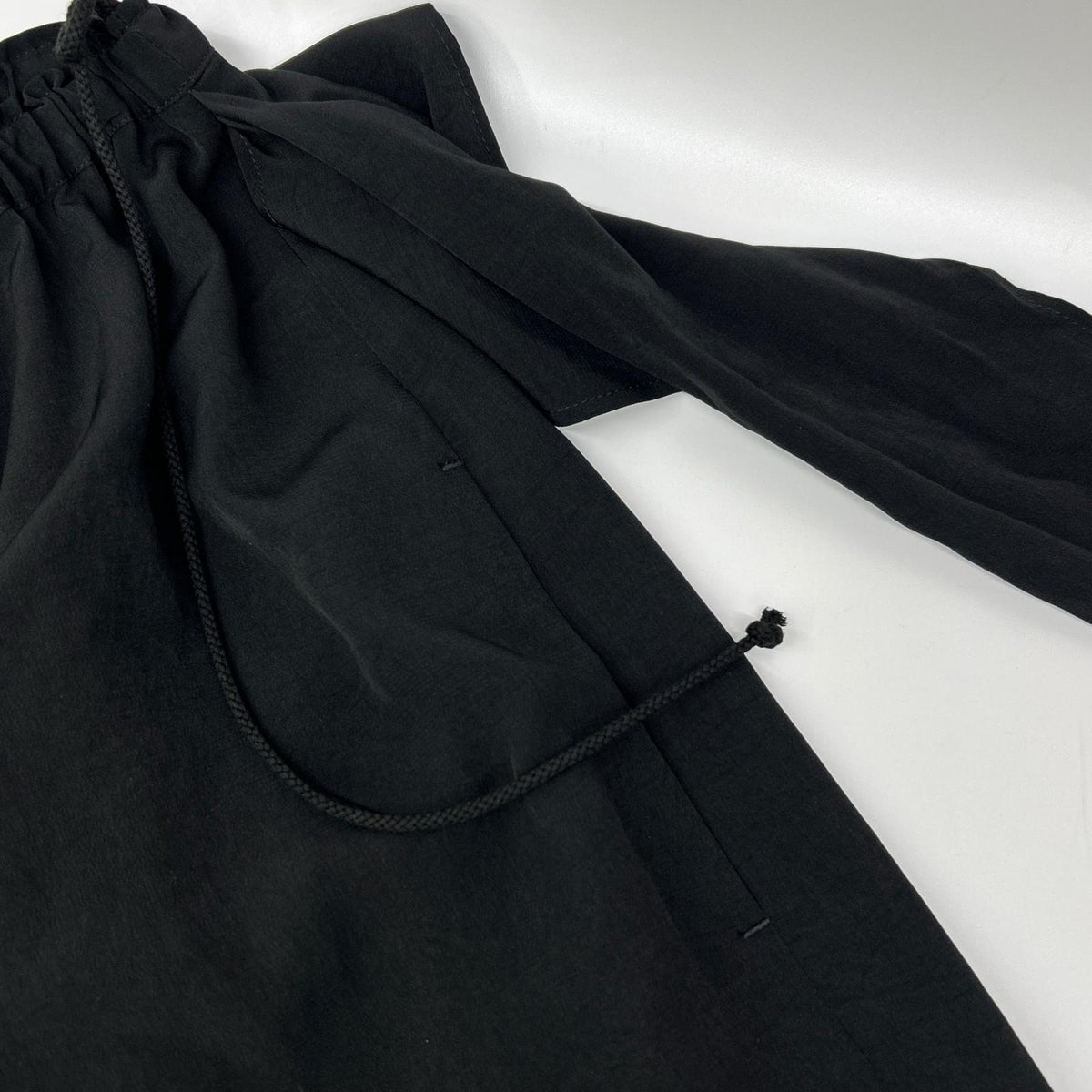 Y's ワイズ YN-P37-500 Black Front-Tightening Wide-Leg Pants Bottoms
