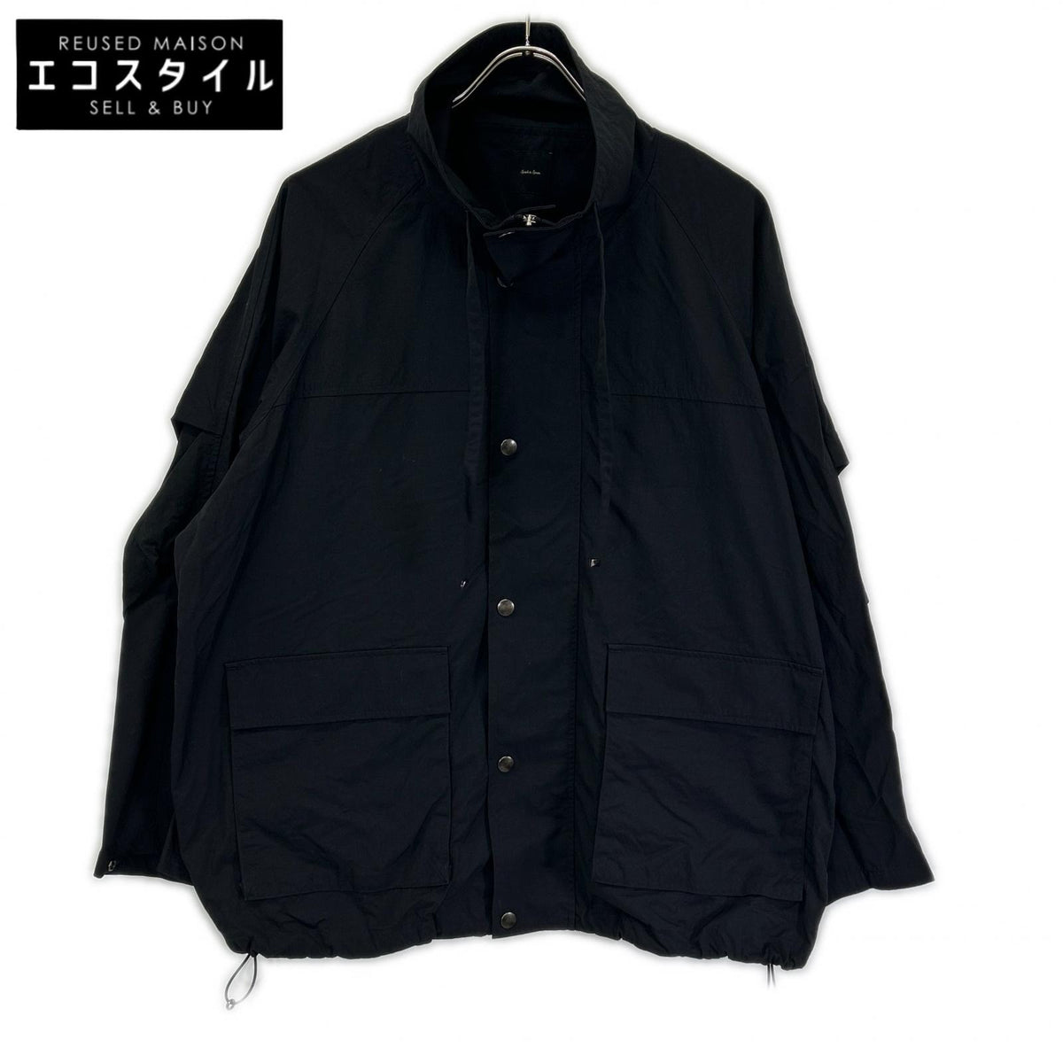 Spick & Span 23-011-200-2010-1-0 black nylon high-neck blouson jacket