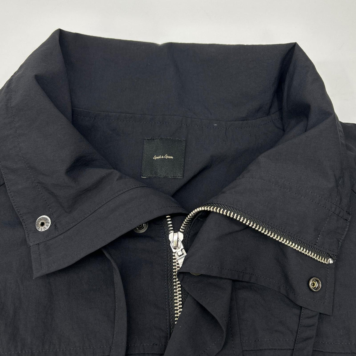 Spick & Span 23-011-200-2010-1-0 black nylon high-neck blouson jacket