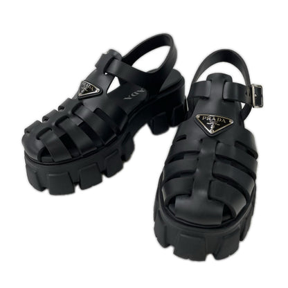 PRADA プラダ 【美品】1X853M プラダ モノリス ラバー サンダル シューズ